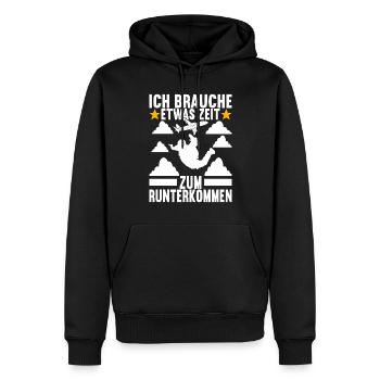 Fallschirmspringer Fallschirmsprung - Männer Premium Bio Hoodie - Schwarz - Vorne - Nico (187cm)