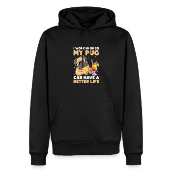 Carlin Chien Chien Ami Pet Pug Pug Pug Cadeau - Sweat à capuche Premium bio Homme - noir - Devant - Nico (187cm)