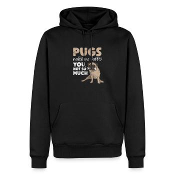 Pug - Herre Premium økologisk hoodie - sort - Foran - Nico (187cm)