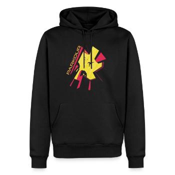 Centre-ville Parkour City Freestyle Jumping Running - Sweat à capuche Premium bio Homme - noir - Devant - Nico (187cm)