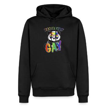 Rainbow Namastay Gay Yoga Meditator Illustration - Männer Premium Bio Hoodie - Schwarz - Vorne - Nico (187cm)