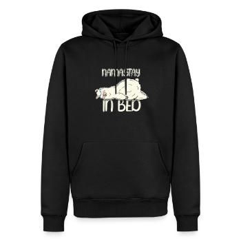 Sleepy Namaste in Bed Lazy Illustration - Männer Premium Bio Hoodie - Schwarz - Vorne - Nico (187cm)
