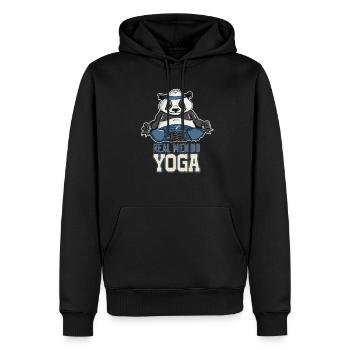 Real Man Do Yoga Divine Panda Cute Graphic - Männer Premium Bio Hoodie - Schwarz - Vorne - Nico (187cm)