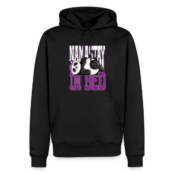 Sleeping Namaste in Bed Panda Relaxing Artwork - Männer Premium Bio Hoodie - Schwarz - Vorne - Nico (187cm)