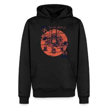 Fußball Samurai Samuball Japanischer Krieger Japan - Männer Premium Bio Hoodie - Schwarz - Vorne - Nico (187cm)