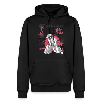 Samurai Katana Schwert Blutfleck Japanischer Krieg - Männer Premium Bio Hoodie - Schwarz - Vorne - Nico (187cm)