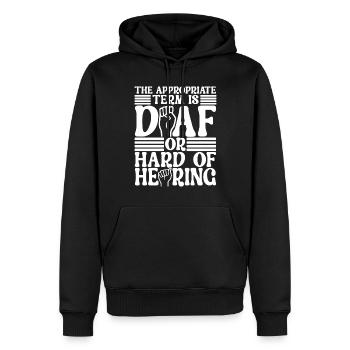 Taub Taubstumm Deaf - Männer Premium Bio Hoodie - Schwarz - Vorne - Nico (187cm)