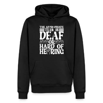 Taub Taubstumm Deaf - Männer Premium Bio Hoodie - Schwarz - Vorne - Nico (187cm)