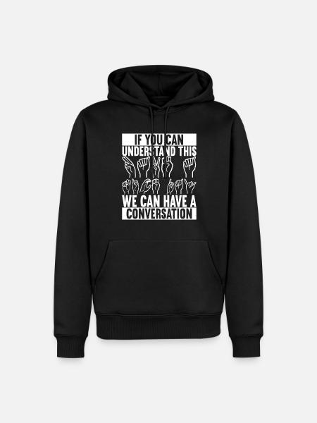 Deaf Deaf Mute Deaf - Men’s Premium Organic Hoodie - black