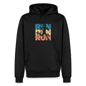 Running Runner Jogging Jogging Runner Gift - Men’s Premium Organic Hoodie - black - Front - Nico (187cm)