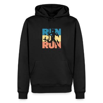Courir - Sweat à capuche Premium bio Homme - noir - Devant - Nico (187cm)