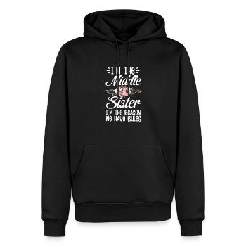 Soeur - Sweat à capuche Premium bio Homme - noir - Devant - Nico (187cm)