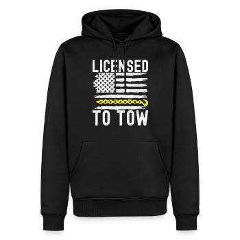 Abschleppwagen Abschleppdienst - Männer Premium Bio Hoodie - Schwarz - Vorne - Nico (187cm)