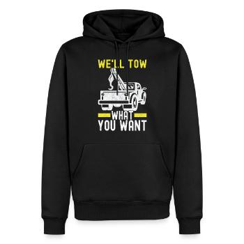 Service de remorquage de dépanneuse - Sweat à capuche Premium bio Homme - noir - Devant - Nico (187cm)