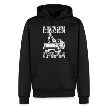 Service de remorquage de dépanneuse - Sweat à capuche Premium bio Homme - noir - Devant - Nico (187cm)
