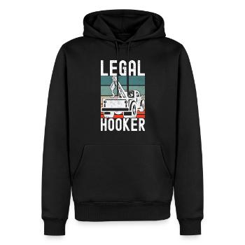 Service de remorquage de dépanneuse - Sweat à capuche Premium bio Homme - noir - Devant - Nico (187cm)