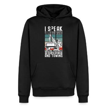 Service de remorquage de dépanneuse - Sweat à capuche Premium bio Homme - noir - Devant - Nico (187cm)