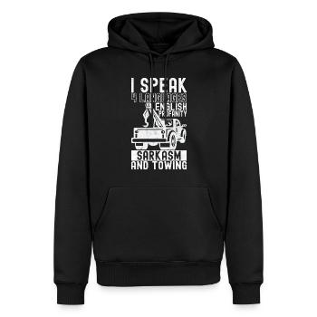 Service de remorquage de dépanneuse - Sweat à capuche Premium bio Homme - noir - Devant - Nico (187cm)