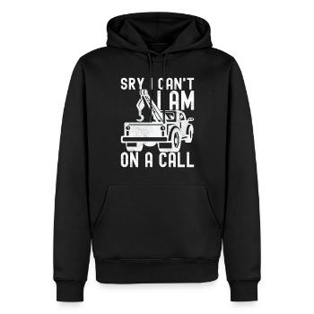 Service de remorquage de dépanneuse - Sweat à capuche Premium bio Homme - noir - Devant - Nico (187cm)