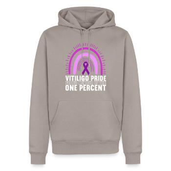 Vitiligo World Vitiligo Day - Männer Premium Bio Hoodie - Taupe - Vorne - Nico (187cm)