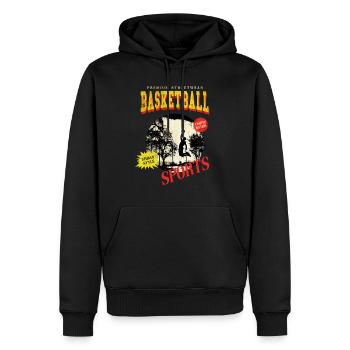 Basketteur Basketteur Dunking Sport Vintage - Sweat à capuche Premium bio Homme - noir - Devant - Nico (187cm)