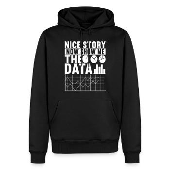Analyste de données Data Scientist - Sweat à capuche Premium bio Homme - noir - Devant - Nico (187cm)