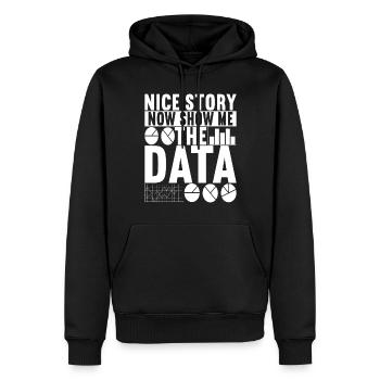 Analyste de données Data Scientist - Sweat à capuche Premium bio Homme - noir - Devant - Nico (187cm)