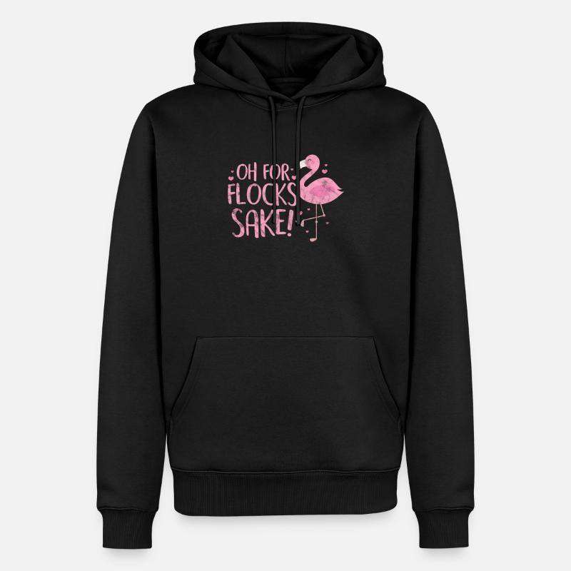 Flamingo - Männer Premium Bio Hoodie - Schwarz