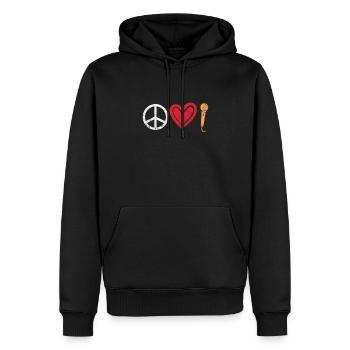 Hip Hop - Sweat à capuche Premium bio Homme - noir - Devant - Nico (187cm)