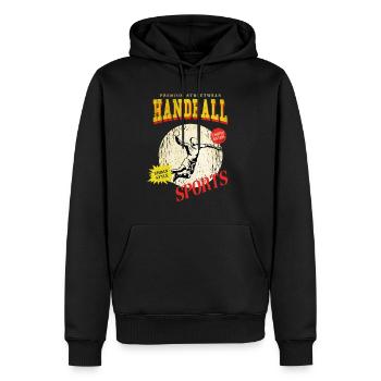 Handball Handball Player Handball Player Vintage Retro - Sweat à capuche Premium bio Homme - noir - Devant - Nico (187cm)