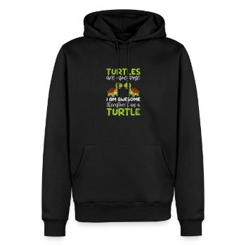 Tortue - Sweat à capuche Premium bio Homme - noir - Devant - Nico (187cm)