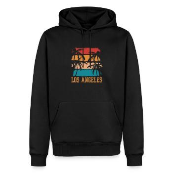 Los Angeles - Sweat à capuche Premium bio Homme - noir - Devant - Nico (187cm)
