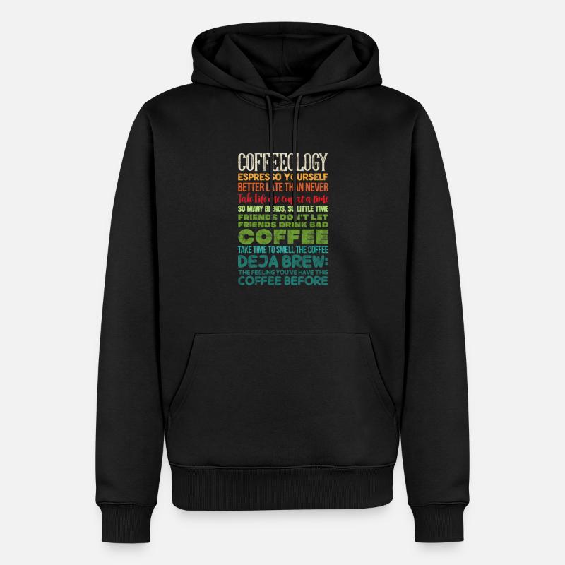 Kaffee - Männer Premium Bio Hoodie - Schwarz