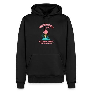 Flamingo Oma Pink Vogel Zoo Sommer Urlaub Geschenk - Männer Premium Bio Hoodie - Schwarz - Vorne - Nico (187cm)