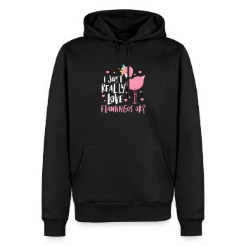 Flamant - Sweat à capuche Premium bio Homme - noir - Devant - Nico (187cm)