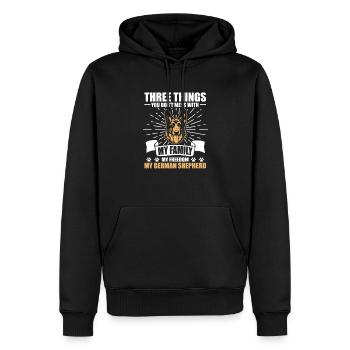 Cane lupo - Felpa con cappuccio ecologica premium da uomo - nero - Fronte - Nico (187cm)