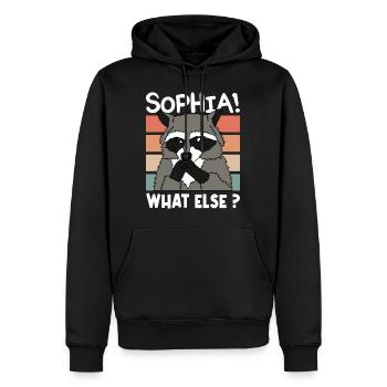 WASCHBÄR RACOON SOPHIA Weihnachten Geschenk - Männer Premium Bio Hoodie - Schwarz - Vorne - Nico (187cm)