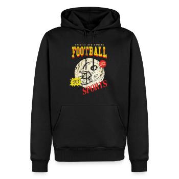 American Football Helm Vintage Retro USA Sport - Männer Premium Bio Hoodie - Schwarz - Vorne - Nico (187cm)