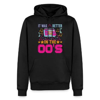 90er Jahre 90s 90er Party - Männer Premium Bio Hoodie - Schwarz - Vorne - Nico (187cm)