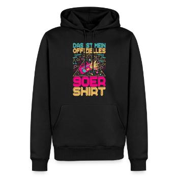 90s 90s 90s Party - Men’s Premium Organic Hoodie - black - Front - Nico (187cm)