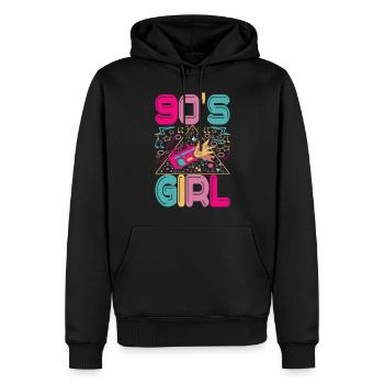 90er Jahre 90s 90er Party - Männer Premium Bio Hoodie - Schwarz - Vorne - Nico (187cm)