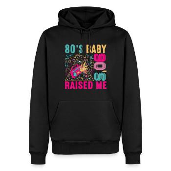 90s 90s 90s Party - Men’s Premium Organic Hoodie - black - Front - Nico (187cm)