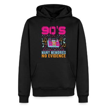 90er Jahre 90s 90er Party - Männer Premium Bio Hoodie - Schwarz - Vorne - Nico (187cm)