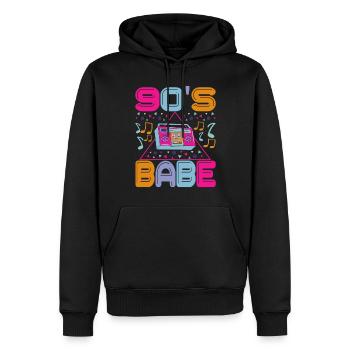 90s 90s 90s Party - Men’s Premium Organic Hoodie - black - Front - Nico (187cm)