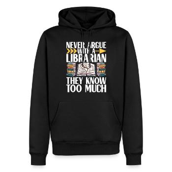 Bibliothèque de rats de bibliothèque de livres de lecture - Sweat à capuche Premium bio Homme - noir - Devant - Nico (187cm)