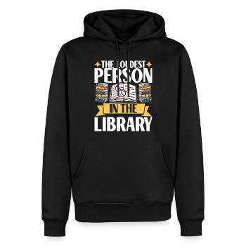 Bibliothèque de rats de bibliothèque de livres de lecture - Sweat à capuche Premium bio Homme - noir - Devant - Nico (187cm)