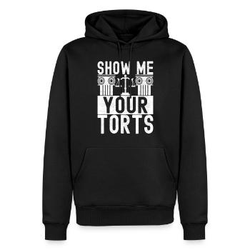 Étudiant en droit Juge Procureur de la République - Sweat à capuche Premium bio Homme - noir - Devant - Nico (187cm)