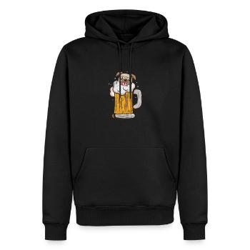 Bière Carlin - Sweat à capuche Premium bio Homme - noir - Devant - Nico (187cm)