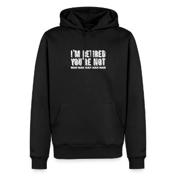 Pension de retraite Pension de pensionné Cadeau de pension de pensionné - Sweat à capuche Premium bio Homme - noir - Devant - Nico (187cm)