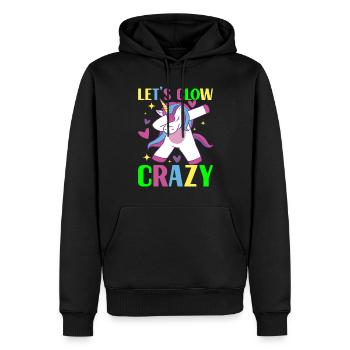 Licorne d’anniversaire - Sweat à capuche Premium bio Homme - noir - Devant - Nico (187cm)